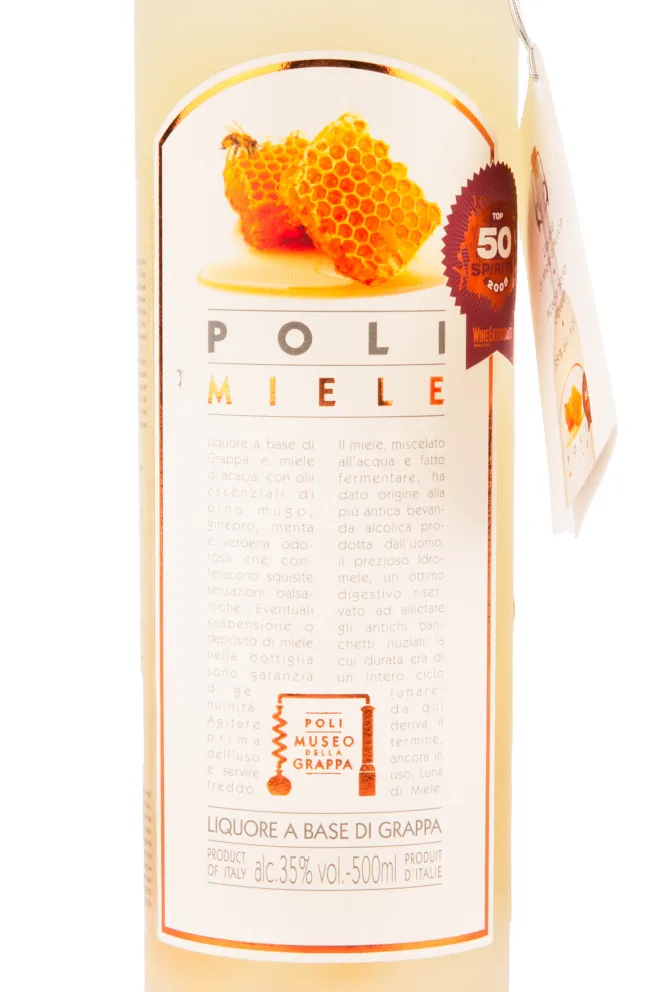 Этикетка ликера Поли Миеле 0.5 л