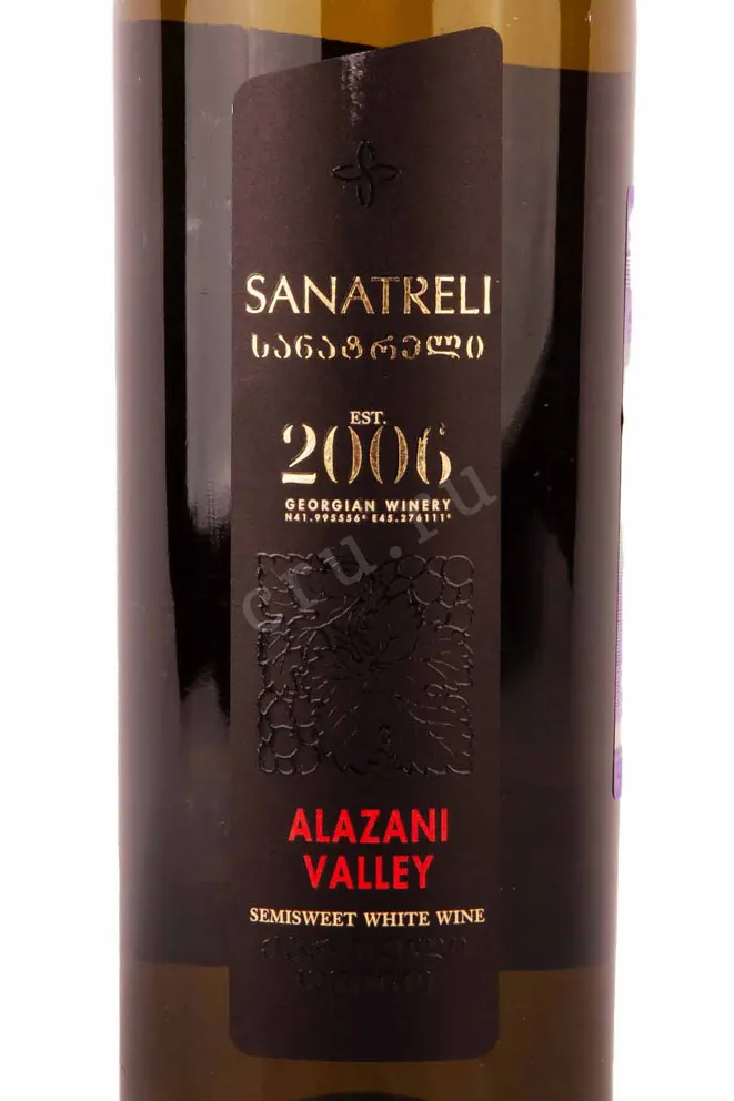 Этикетка Badagoni Sanatreli Alazani Valley 2006 0.75 л