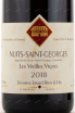 Этикетка вина Domaine Daniel Rion & Fils Nuits-Saint Georges Vieilles Vignes 2018 0.75 л