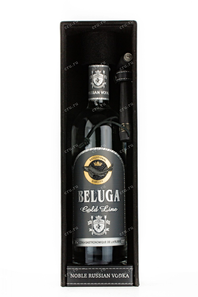 Бутылка водки Beluga Gold Line leather box 0.75 в подарочной упаковке