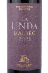 Этикетка Finca La Linda Malbec 2021 0.75 л