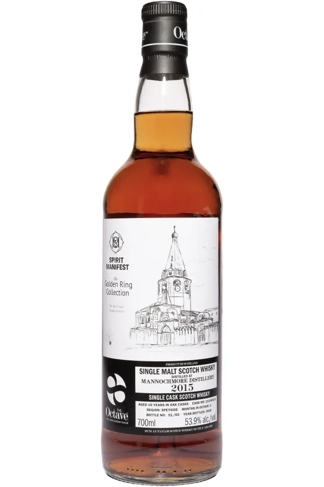 Бутылка Duncan Taylor Spirit Manifest Mannochmore Octave Golden Ring Collection 10 Years Old in tube 2015 0.7 л