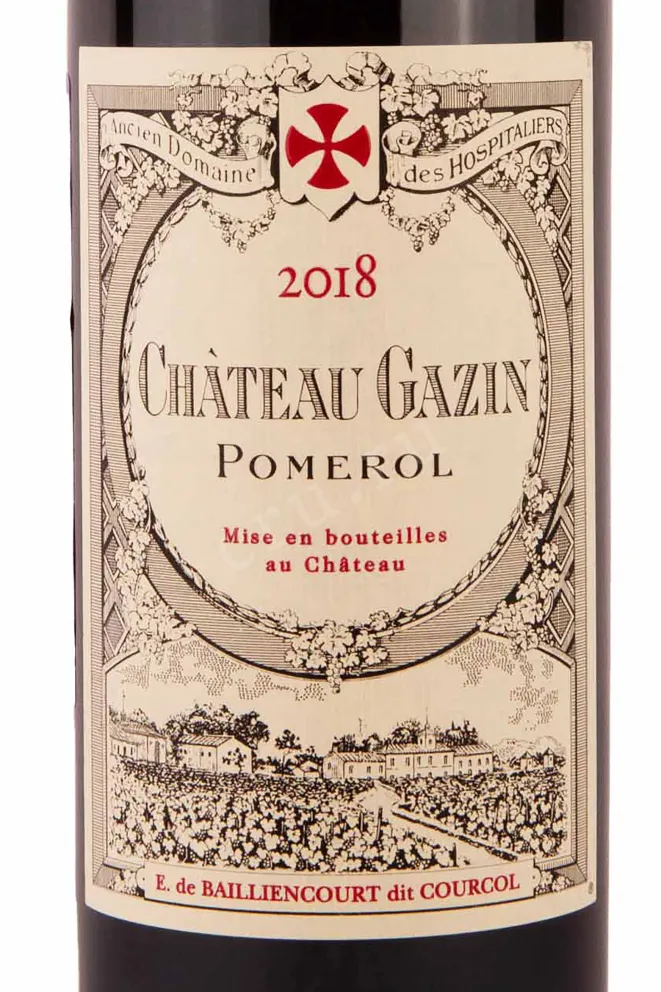 Этикетка Chateau Gazin Pomerol 2018 0.75 л