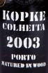 Этикетка Kopke Colheita in gift box 2003 0.75 л