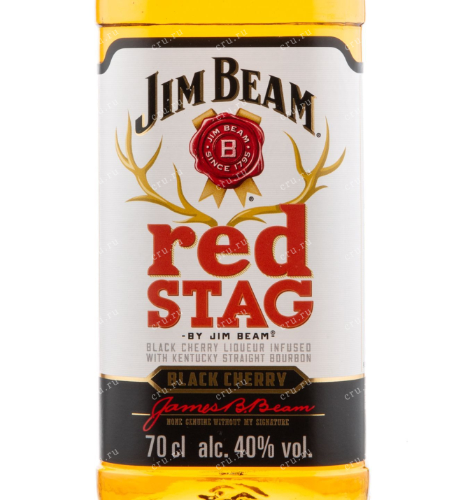 Этикетка виски Jim Beam Red Stag 0.7