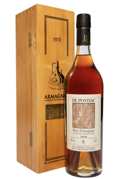 Арманьяк De Pontiac Bas-Armagnac in wooden box 1970 0.75 л