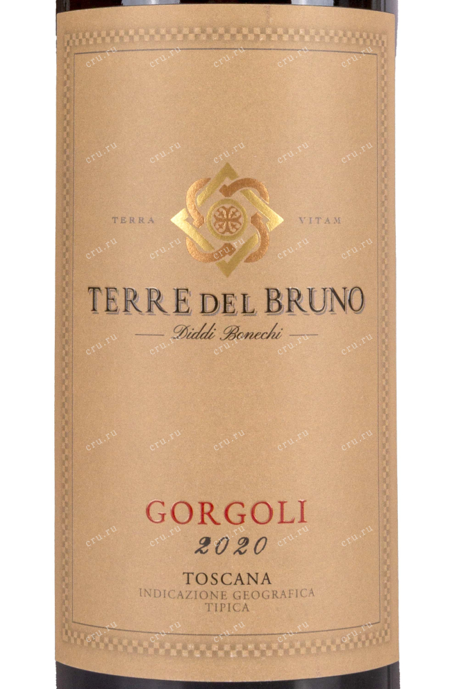 Этикетка Terre del Bruno Gorgoli Toscana 2020 0.75 л