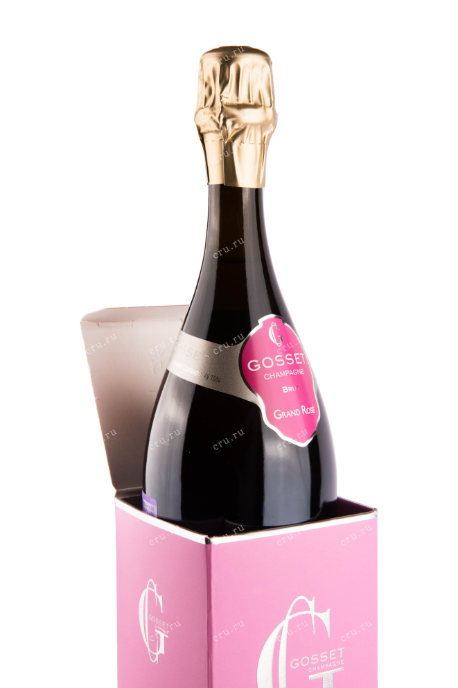 Подарочная коробка игристого вина Gosset Grand Rose Brut with gift box 0.75 л