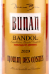 Этикетка вина Bunan Mulen de Cost Bandol 0.75 л