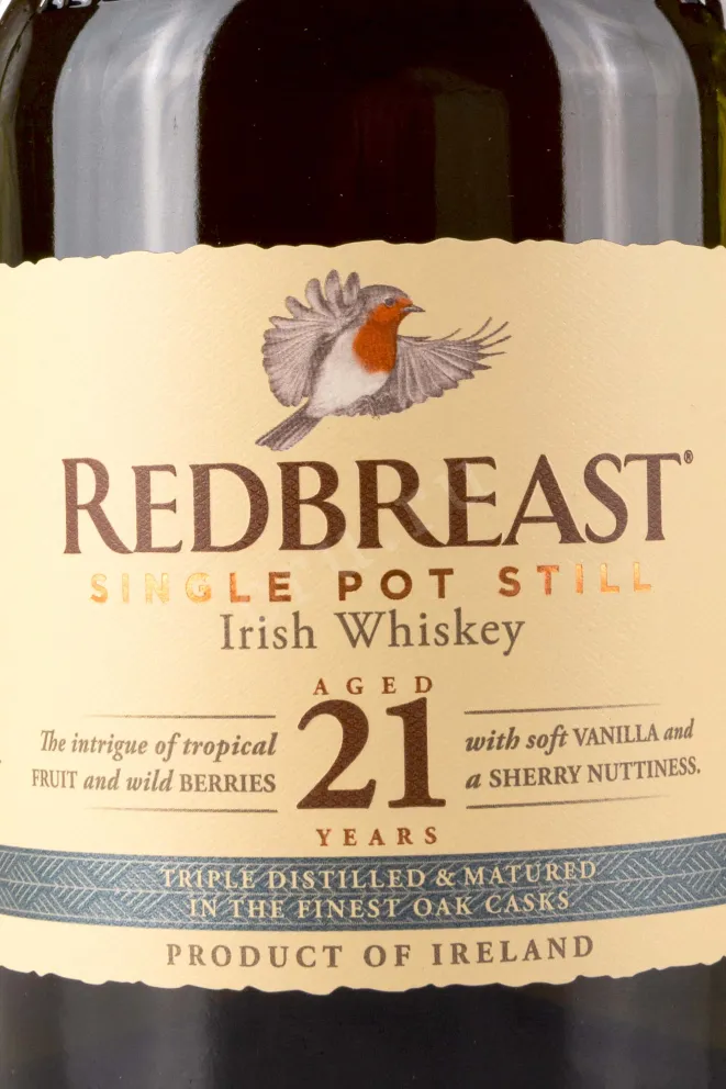 Этикетка Redbreast 21 years 0.7 л