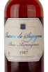 Этикетка Armagnac Baron de Sigognac wooden box 1987 0.5 л