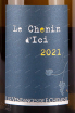 Этикетка Francois Chidaine Le Chenin d'Ici 2021 0.75 л