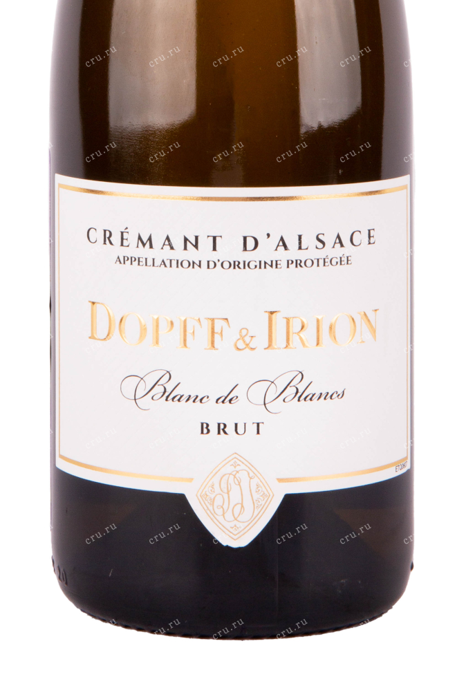 Этикетка игристого вина Dopff & Irion Cremant d`Alsace Blanc de Blanc Brut 0.75 л