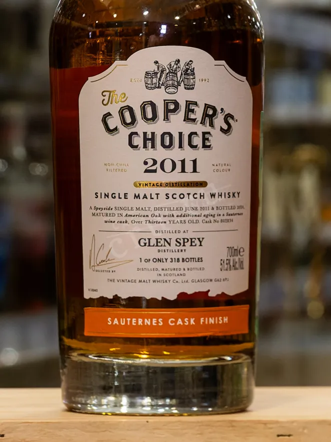 В магазине Крю Профи The Cooper’s Choice Glen Spey Sauternes Cask Finish in gift box 2011 0.7 л