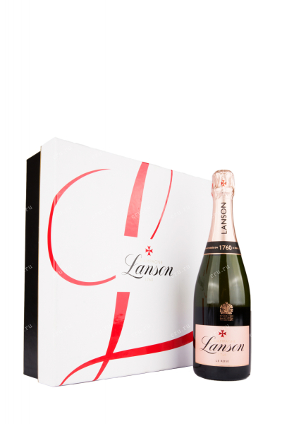Шампанское Lanson Rose Brut gift set with 2 glasses  0.75 л