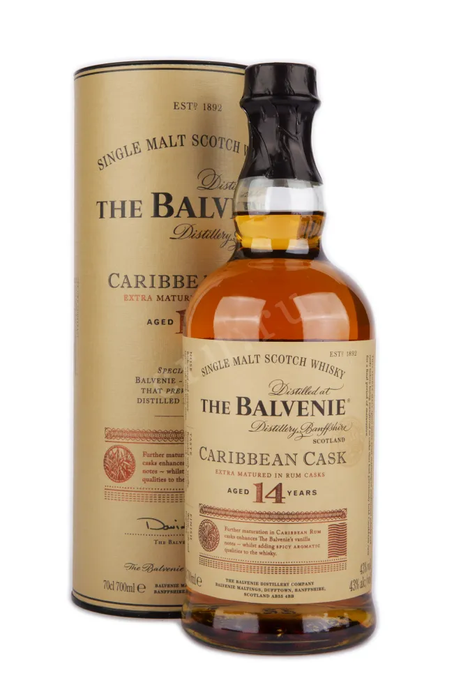Виски Balvenie Caribbean Cask 14 years in tube  0.7 л