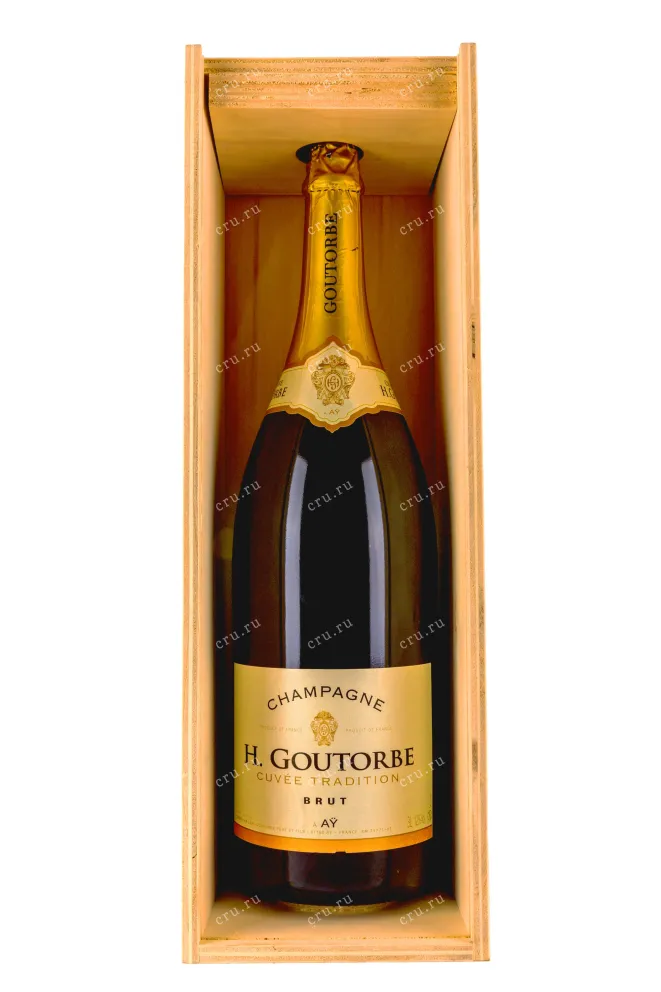 В подарочной коробке H. Goutorbe Cuvee Tradition Brut in wooden box 3 л