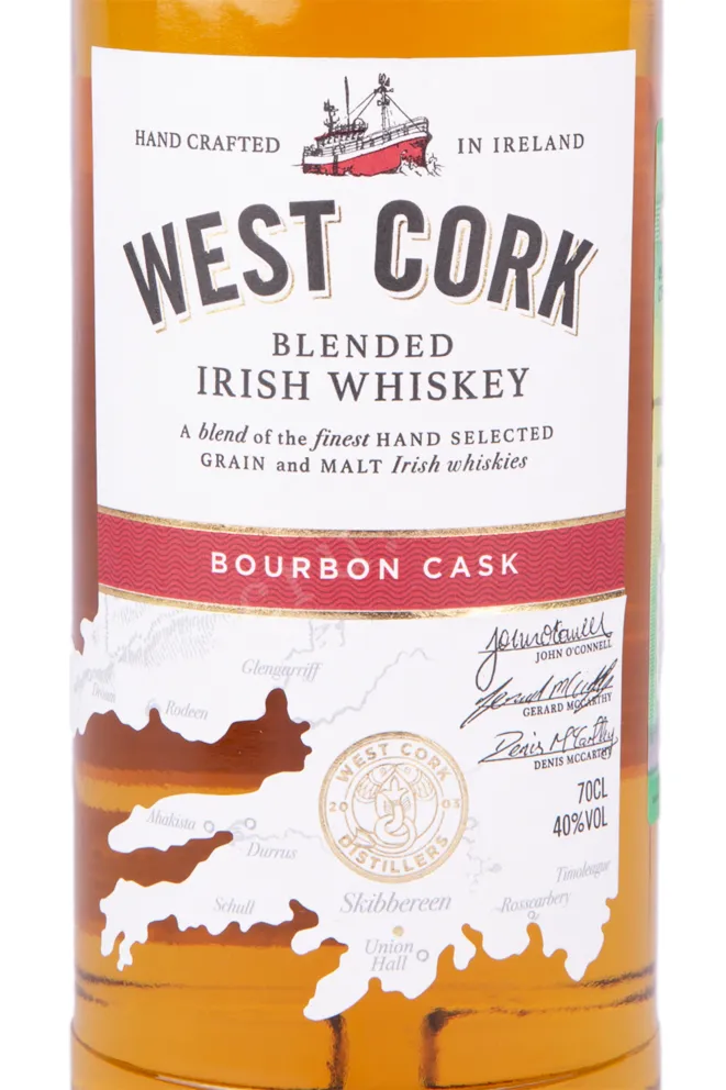 Этикетка виски Вест Корк Бурбон Каск 0.7