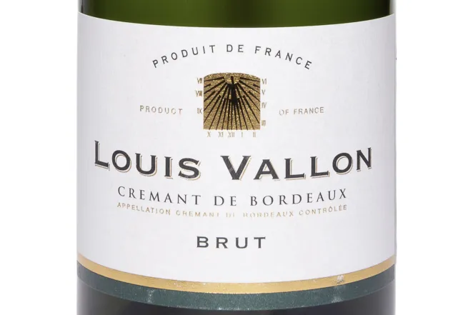Этикетка Louis Vallon Cremant de Bordeaux in gift box with 1 glass 2023 0.75 л