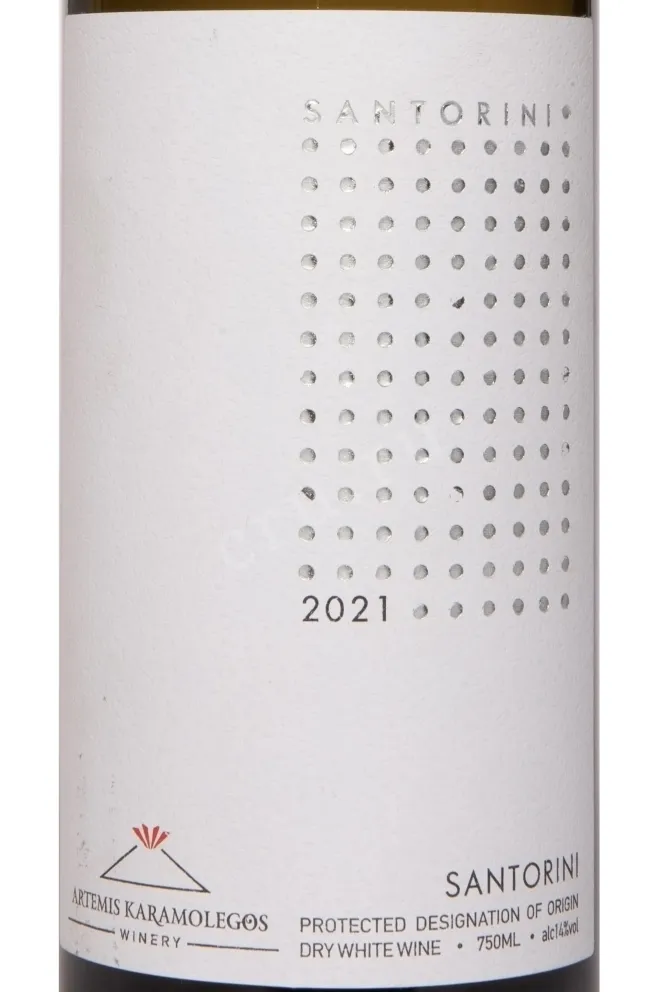 Этикетка Santorini Artemis Karamolegos 2021 0.75 л