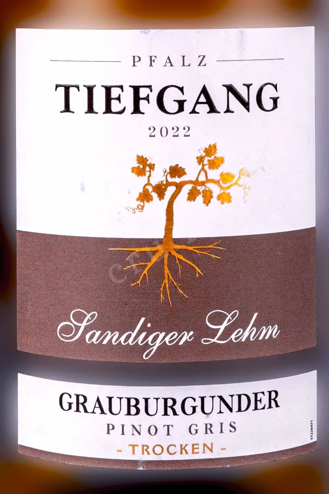 Этикетка Tiefgang Grauburgunder Sandiger Lehm 2022 0.75 л
