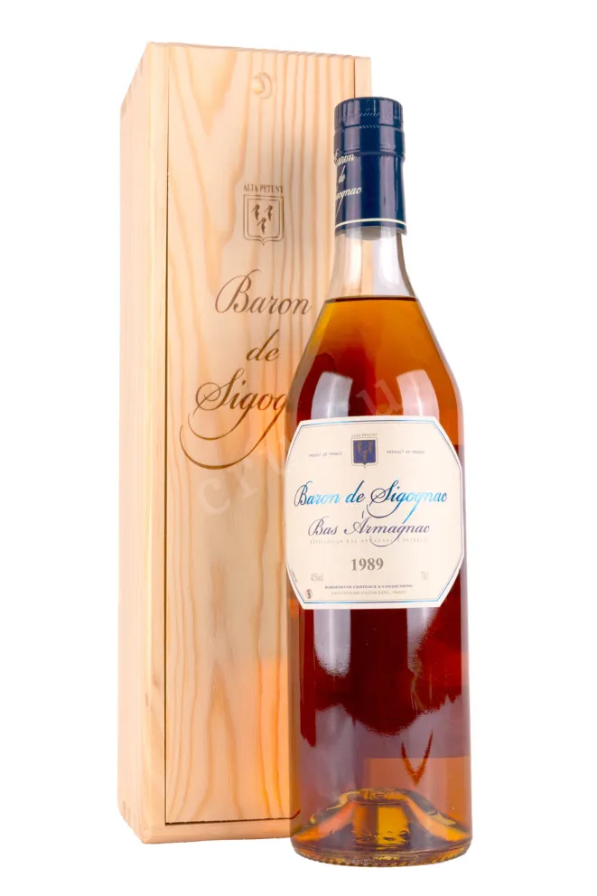 Арманьяк Baron de Sigognac wooden box 1989 0.7 л