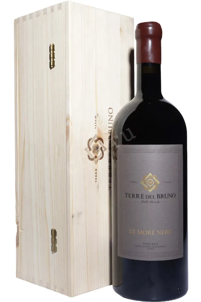 Вино Terre del Bruno Le More Nere Toscana IGT in wooden box 2021 1.5 л