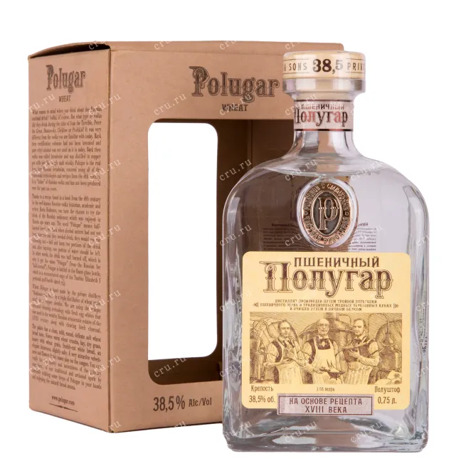 Бутылка водки Polugar Wheat with gift box 0.75 с подарочной упаковкой