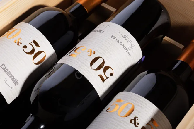 В деревянной коробке Avignonesi-Capannelle 50 & 50 set of 6 bottles 2020 0.75 л