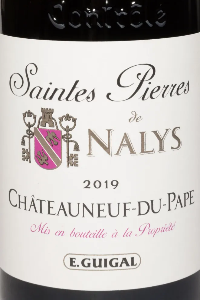 Этикетка E. Guigal Saintes Pierres de Nalys Chateauneuf Du Pape AOC 2019 0.75 л