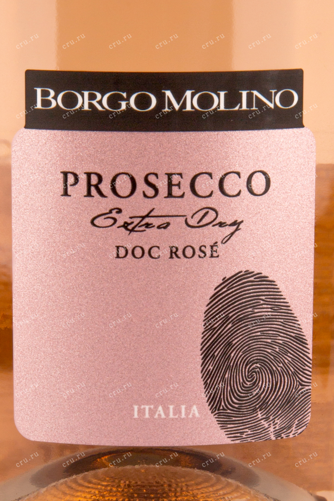 Этикетка игристого вина Prosecco Borgo Molino Extra Dry Rose 0.75 л