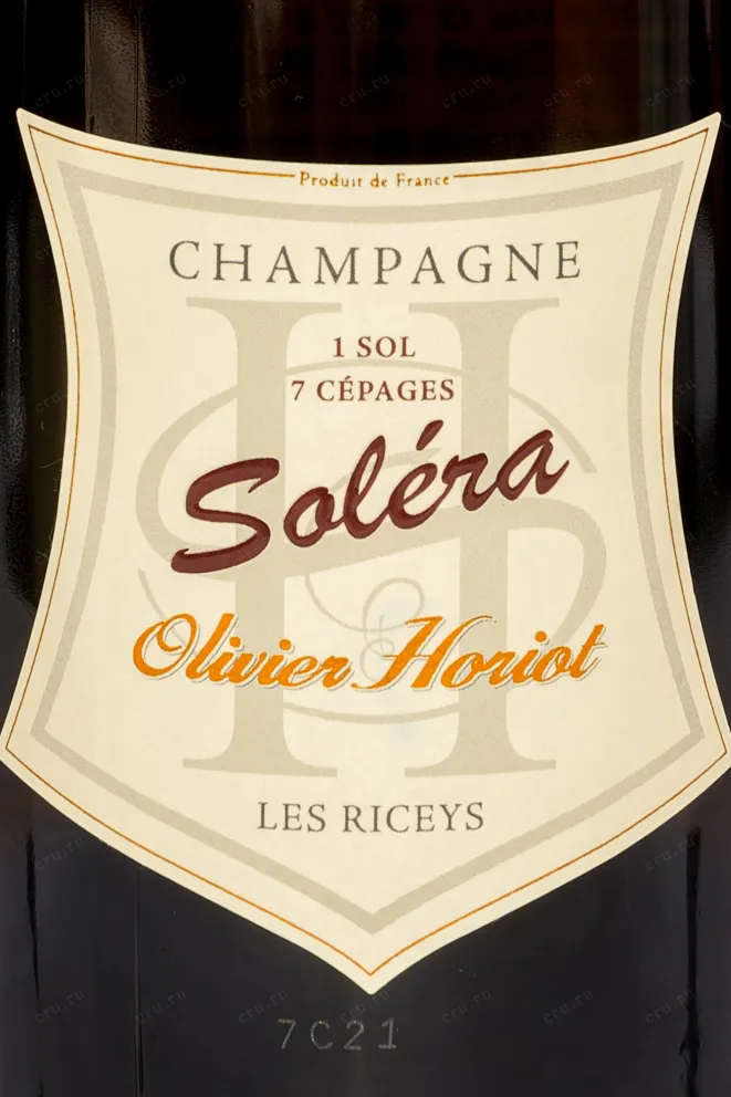 Этикетка Olivier Horiot Solera 2010 0.75 л