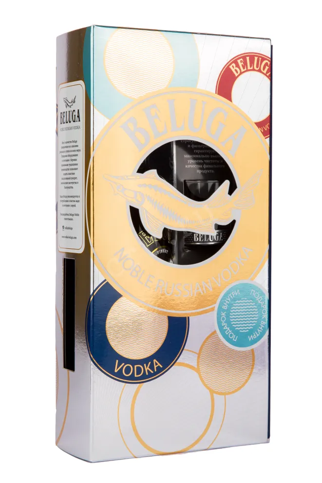Подарочная упаковка водки Beluga Noble gift box with 1 shot 0.5