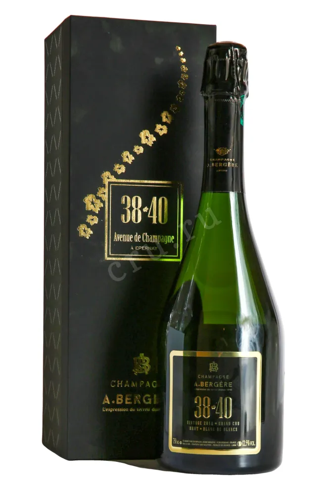 Шампанское A. Bergere 38-40 Blanc de Blancs Grand Cru Avize in gift box 2018 0.75 л