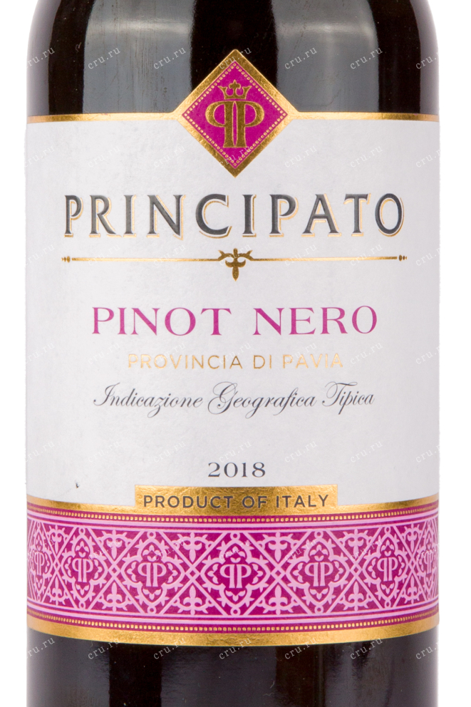 Этикетка вина Principato Pinot Nero 2018 0.75 л