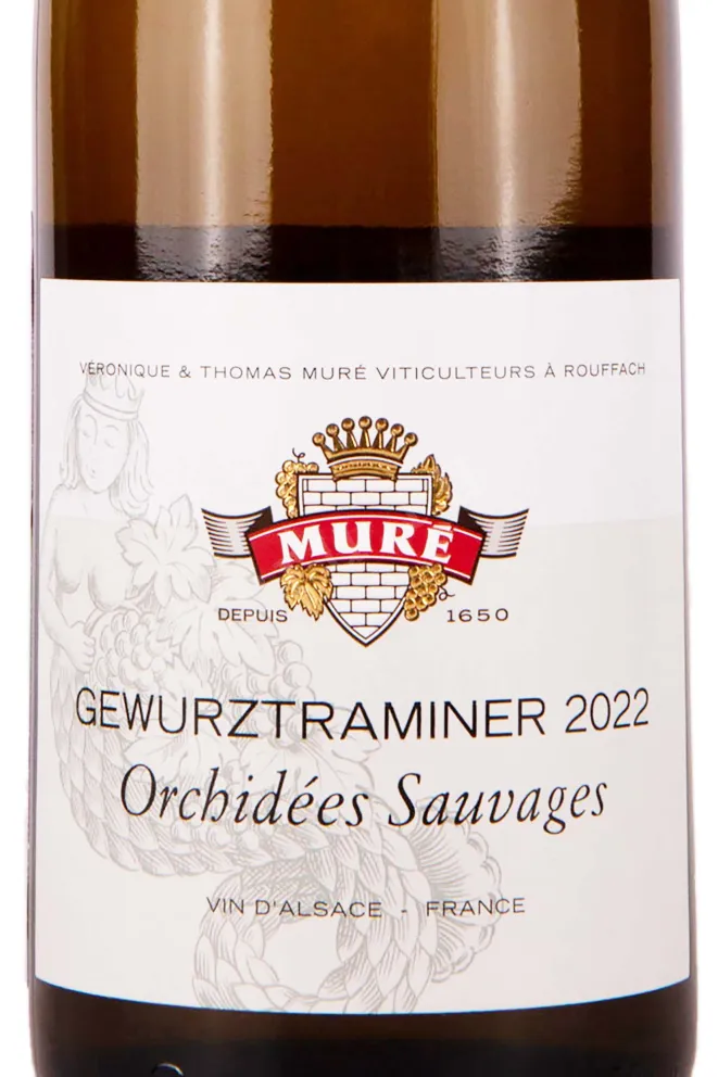 Этикетка Mure Gewurztraminer Orchidees Sauvages 2022 0.75 л