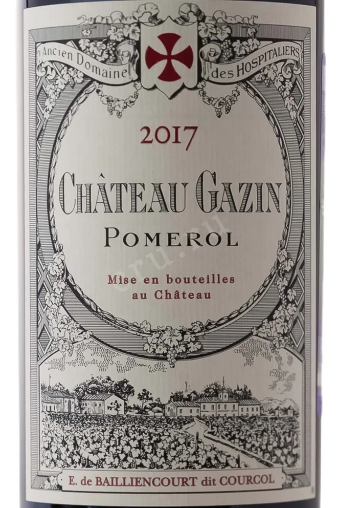 Этикетка Chateau Gazin Pomerol AOC 2017 2017 0.75 л