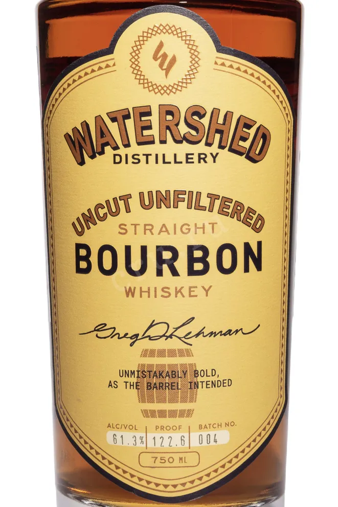Этикетка Watershed Uncut Unfiltered Straight Bourbon  0.75 л