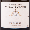 Этикетка игристого вина William Saintot Prestige Premier Cru 0.75 л
