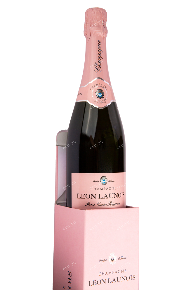 Подарочная коробка игристого вина Leon Launois Brut Rose 0.75 л