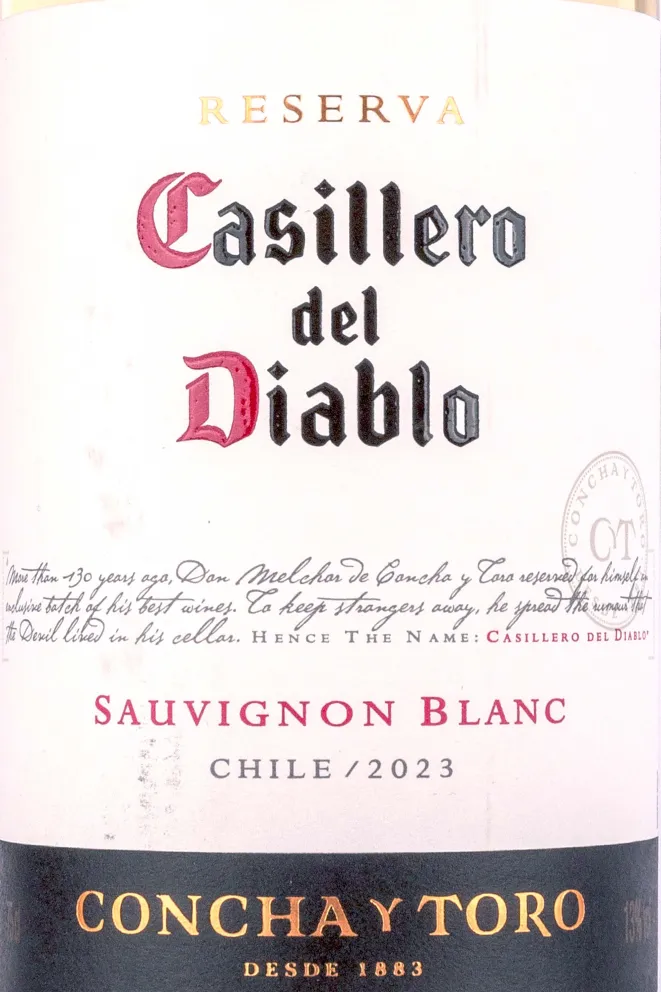 Этикетка Casillero del Diablo Sauvignon Blanc 2023 0.75 л