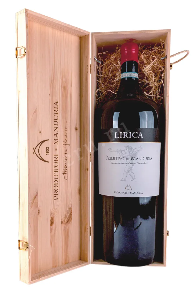 В деревянной коробке Lirica Primitivo di Manduria in gift box 2021 15 л
