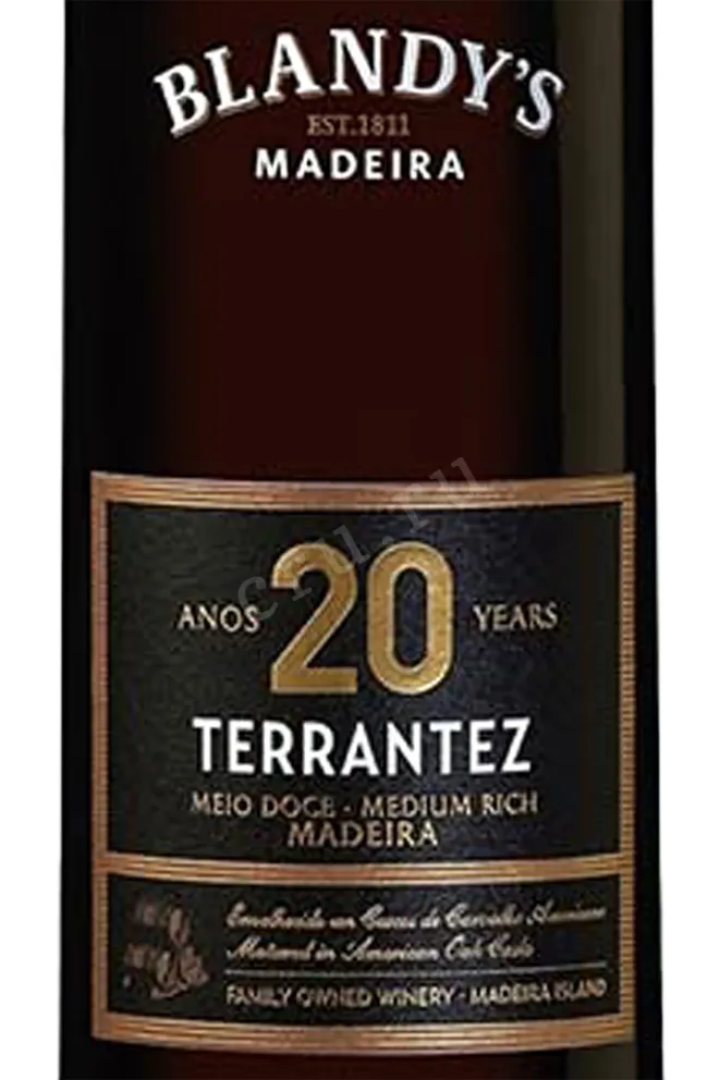 Этикетка Blandys Terrantez Vedium Rich 20 years 0.5 л