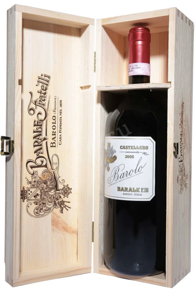В деревянной коробке Barale Fratelli Castellero Barolo wooden box 2008 1.5 л