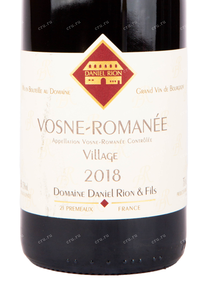 Этикетка вина Domaine Daniel Rion & Fils Vosne-Romanee AOC Village 2018 0.75 л