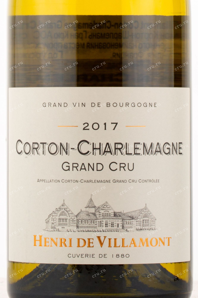 Этикетка вина Henri de Villamont Corton-Charlemagne Grand Cru AOC 2017 0.75 л