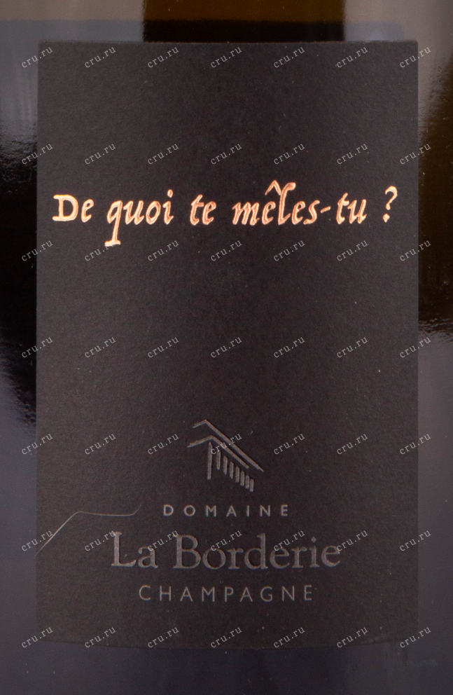 Этикетка игристого вина Domaine La Borderie De quoi te meles tu? Blanc de Noirs 0.75 л