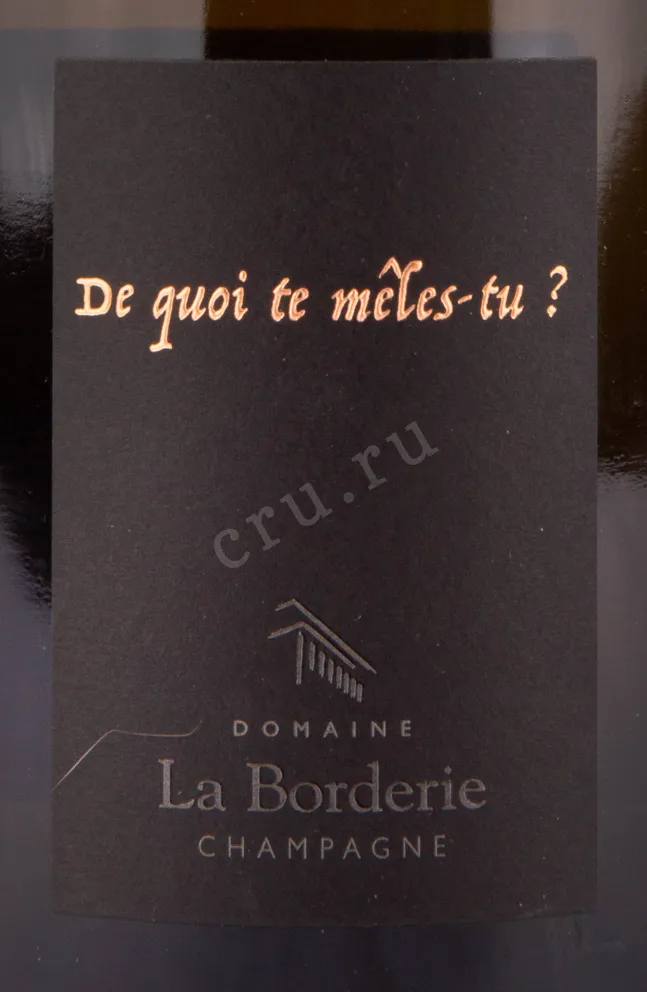 Этикетка игристого вина Domaine La Borderie De quoi te meles tu? Blanc de Noirs 0.75 л