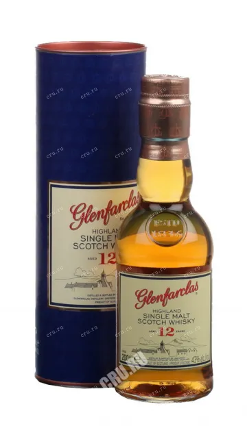 Фото — Виски Glenfarclas 12 years in tube  0.2 л