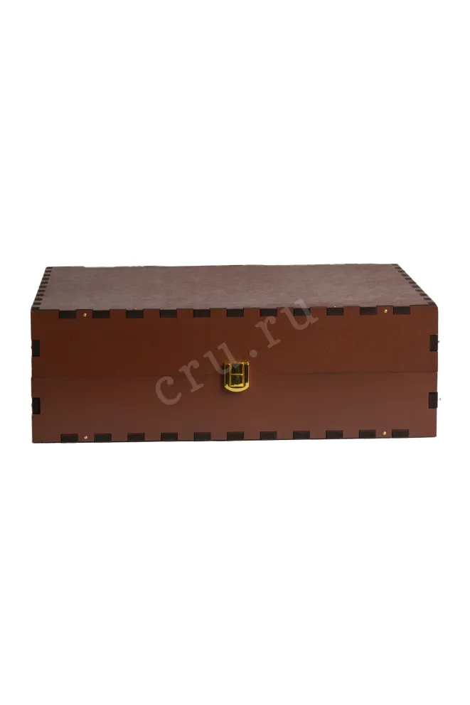 Gift Red Wooden Box For Three Bordeaux Bottles